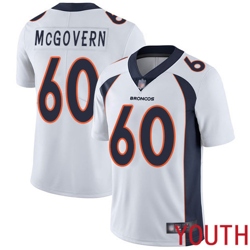 Youth Denver Broncos #60 Connor McGovern White Vapor Untouchable Limited Player Football NFL Jersey->denver broncos->NFL Jersey